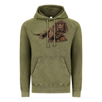 Vintage Olive Sussex Spaniels llustrations Vintage Hoodie - LillyAllenDesigns