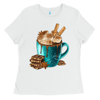 White Chocolate And Coffee Ladies Tee - FaDigitalArtStudio