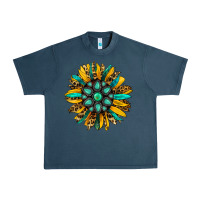 Midnight Navy turquoise leopard sunflower Urban Heavy Tee - Jasminsmagicworld