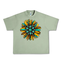 Oil Green turquoise leopard sunflower Urban Heavy Tee - Jasminsmagicworld
