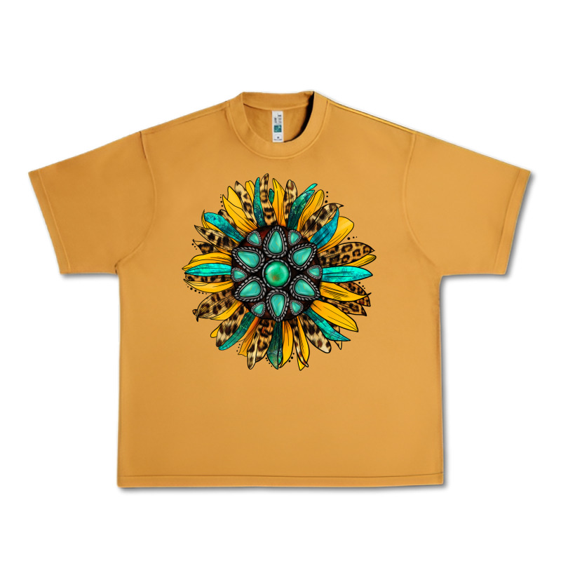 Turquoise Leopard Sunflower Urban Heavy Tee by Jasminsmagicworld | Teevron