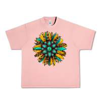 Salmon turquoise leopard sunflower Urban Heavy Tee - Jasminsmagicworld