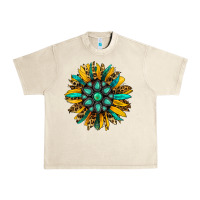 Sandshell turquoise leopard sunflower Urban Heavy Tee - Jasminsmagicworld