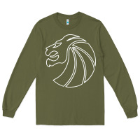 Army Green outline seven lions Long Sleeve Tee - artisFamous