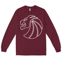 Burgundy outline seven lions Long Sleeve Tee - artisFamous