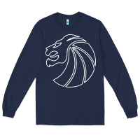 Navy outline seven lions Long Sleeve Tee - artisFamous
