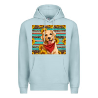 Blue Mist golden retriever with sunflowers Premium Hoodie - Artiststas