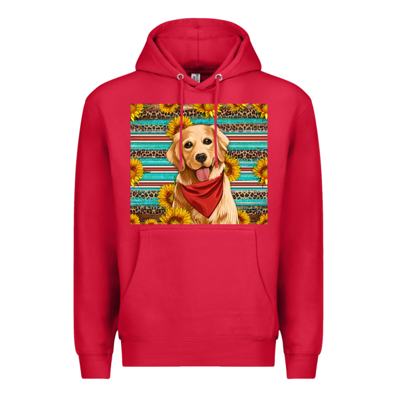 Golden Retriever With Sunflowers Premium Hoodie by Artiststas | Teevron