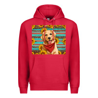 Cardinal golden retriever with sunflowers Premium Hoodie - Artiststas