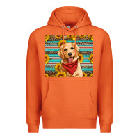 Carrot golden retriever with sunflowers Premium Hoodie - Artiststas