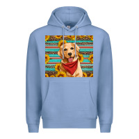 Colony Blue golden retriever with sunflowers Premium Hoodie - Artiststas