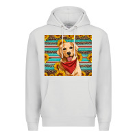 Dove Grey golden retriever with sunflowers Premium Hoodie - Artiststas