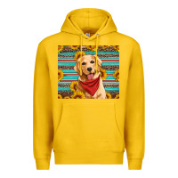Lemon golden retriever with sunflowers Premium Hoodie - Artiststas