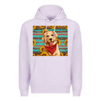 Lilac golden retriever with sunflowers Premium Hoodie - Artiststas