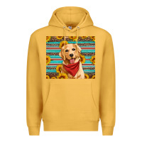 Mustard golden retriever with sunflowers Premium Hoodie - Artiststas
