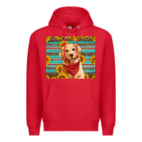 Red golden retriever with sunflowers Premium Hoodie - Artiststas