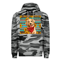 Slate Camo golden retriever with sunflowers Premium Hoodie - Artiststas