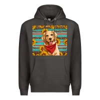 Smoke golden retriever with sunflowers Premium Hoodie - Artiststas