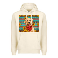 Tofu golden retriever with sunflowers Premium Hoodie - Artiststas