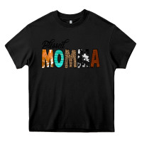 Black Blessed Momma Heavy Core Tee - CowCowDesign