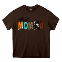 Chocolate Brown Blessed Momma Heavy Core Tee - CowCowDesign