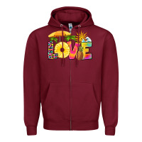Burgundy love pineapple Zipper Hoodie - RanaPortraitStore