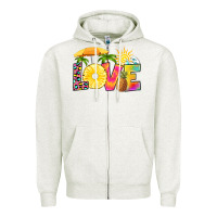 Oatmeal Heather love pineapple Zipper Hoodie - RanaPortraitStore