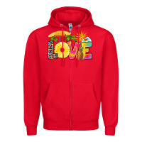 Red love pineapple Zipper Hoodie - RanaPortraitStore