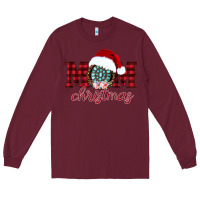 Burgundy mom Christmas Long Sleeve Tee - CowhideDigitalArt