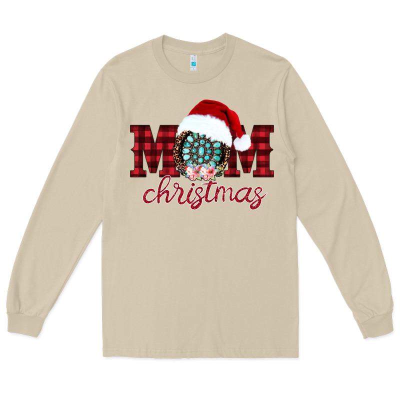 Mom Christmas Long Sleeve Tee by CowhideDigitalArt | Teevron