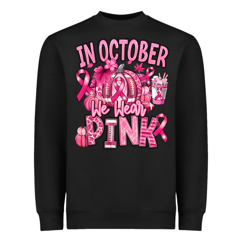 In October We Wear Pink American Football Heavyweight Sweatshirt by RanaPortraitStore | Teevron