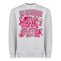 Heather Grey in october we wear pink american football Heavyweight Sweatshirt - RanaPortraitStore
