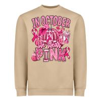 Mushroom in october we wear pink american football Heavyweight Sweatshirt - RanaPortraitStore