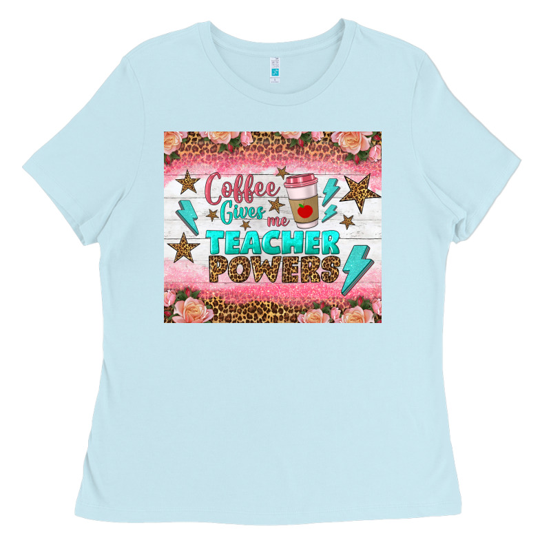 Coffee Gives Me Teacher Powers Tumbler Ladies Tee by BundleAndBundleShop | Teevron