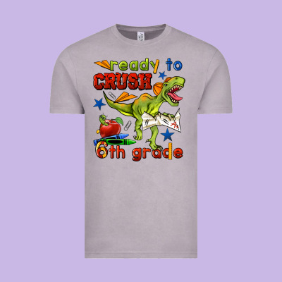Ready To Crush 6th Grade Vintage Tee Designed By Bundleandbundleshop