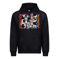 Black 4th of July Cows Holstein Cows Urban Hoodie - Jasminsmagicworld