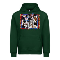 Forest Green 4th of July Cows Holstein Cows Urban Hoodie - Jasminsmagicworld