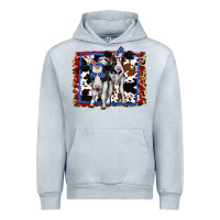 Heather Grey 4th of July Cows Holstein Cows Urban Hoodie - Jasminsmagicworld