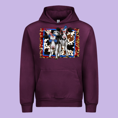 4th Of July Cows Holstein Cows Urban Hoodie Designed By Jasminsmagicworld