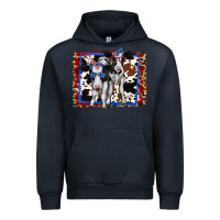 Navy 4th of July Cows Holstein Cows Urban Hoodie - Jasminsmagicworld