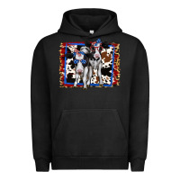 Pigment Black 4th of July Cows Holstein Cows Urban Hoodie - Jasminsmagicworld