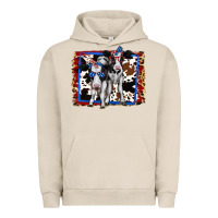 Pigment French Oak 4th of July Cows Holstein Cows Urban Hoodie - Jasminsmagicworld