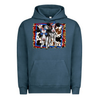 Pigment Midnight Navy 4th of July Cows Holstein Cows Urban Hoodie - Jasminsmagicworld