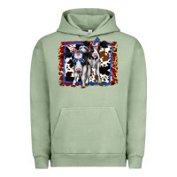 Pigment Oil Green 4th of July Cows Holstein Cows Urban Hoodie - Jasminsmagicworld