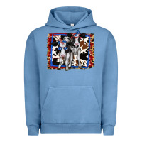Pigment Pebble Blue 4th of July Cows Holstein Cows Urban Hoodie - Jasminsmagicworld