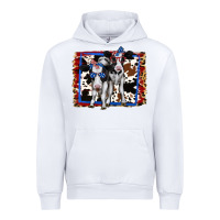 White 4th of July Cows Holstein Cows Urban Hoodie - Jasminsmagicworld