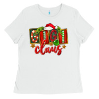 White Christmas Gigi Claus Ladies Tee - FaDigitalArtStudio