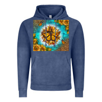 Vintage Denim Monarch Butterfly Sunflower Vintage Hoodie - LillyAllenDesigns