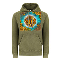 Vintage Olive Monarch Butterfly Sunflower Vintage Hoodie - LillyAllenDesigns