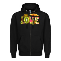 Black love kiwi Zipper Hoodie - RanaPortraitStore